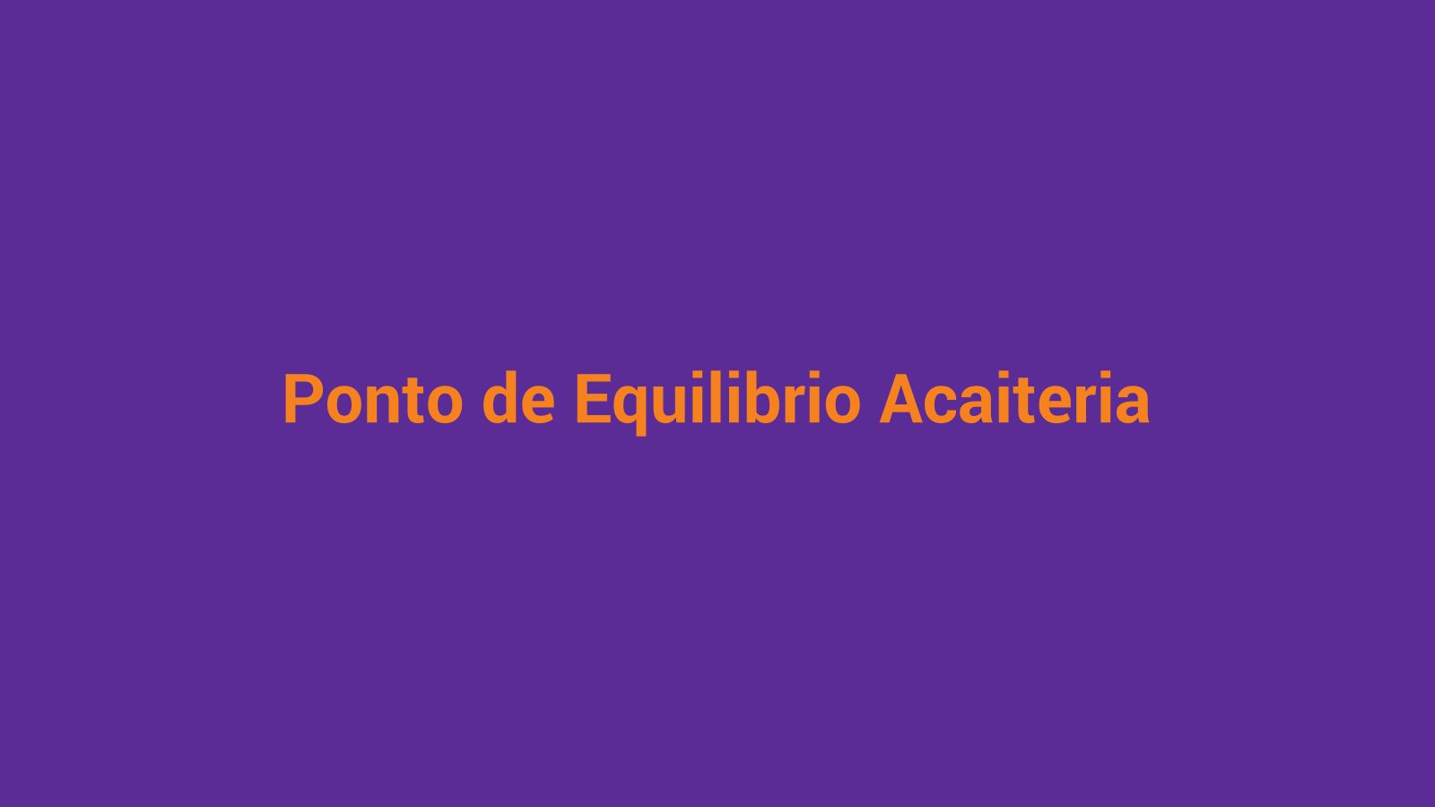 Painel financeiro da açaiteria mostrando custo fixo, margem e ponto de equilíbrio
